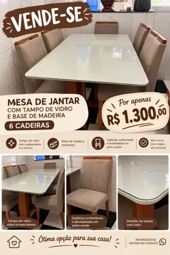 Mesa com 6 cadeiras 