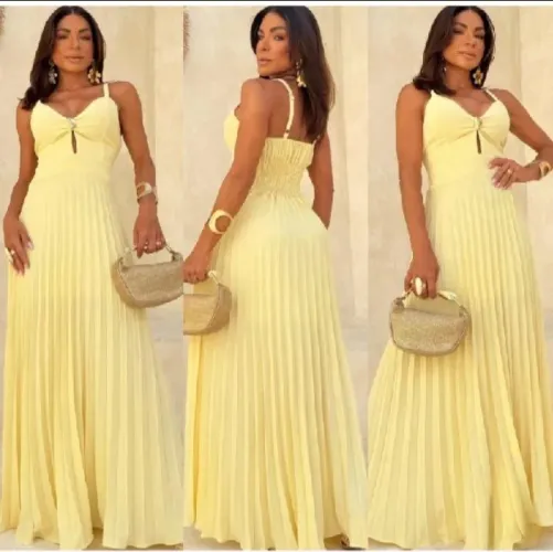 Vestido plissado 