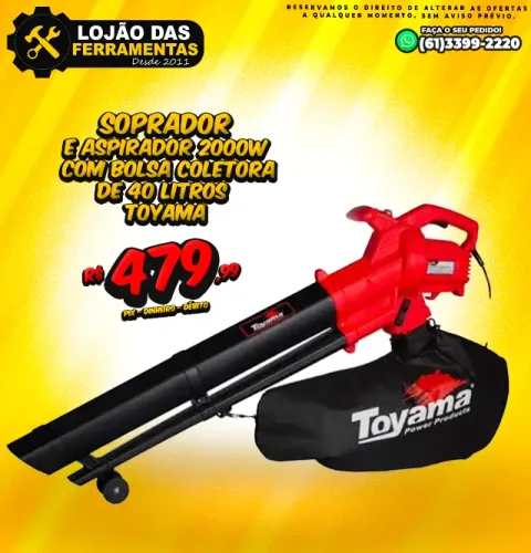 Soprador e Aspirador 2000w Com Bolsa Coletora de 40 Litros Toyama