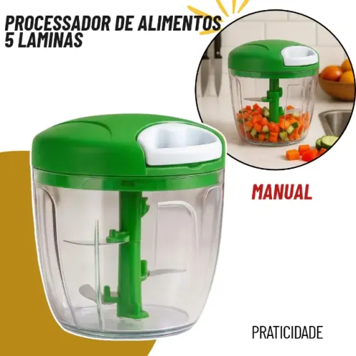 Stenio - Processador de Alimentos Manual 900ml 5 Lâminas Inox - SCS119