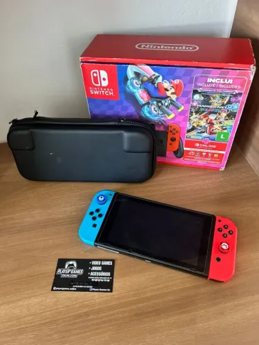 Nintendo Switch V2 Completo Novinho!! (Aceito Cartão)