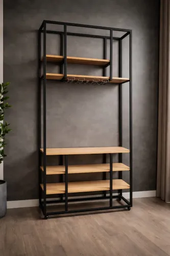 Vendo estante de metalon com pranchas madeira maciça