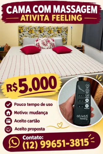 Cama King Size com massageador e infravermelho só 5mil reais