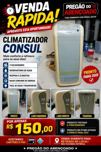 Climatizador de ar funcionando perfeitamente passamos cartão