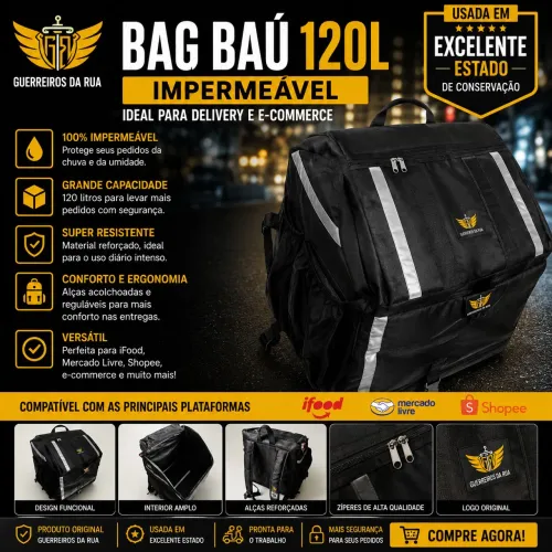 Bag baú original 120 litros *Guerreiros da Rua*