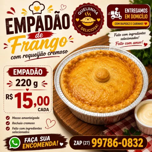 Empadão de frango com requeijão cremoso