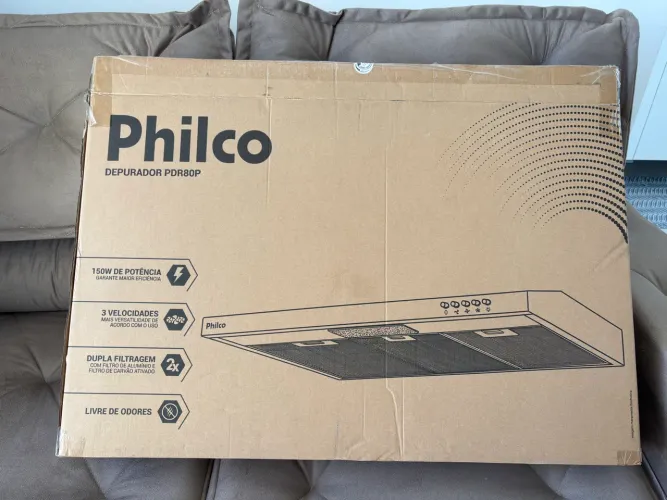 Depurador e Exaustor Philco 80cm Preto 3 Velocidades PDR80P