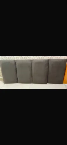 Cabeceira cama casal marrom suede