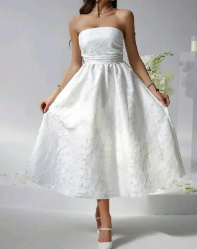 VESTIDO BRANCO FESTA/CASAMENTO NOVO (P/38)