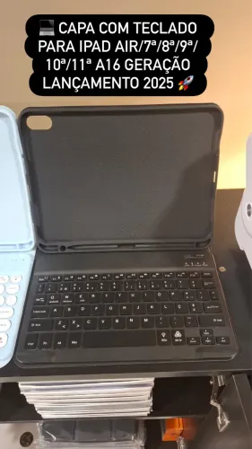 Capas com teclado para iPad Air/7ª/8ª/9ª/10ª/11ª A16 Geração Lançamentos 2025 Com 