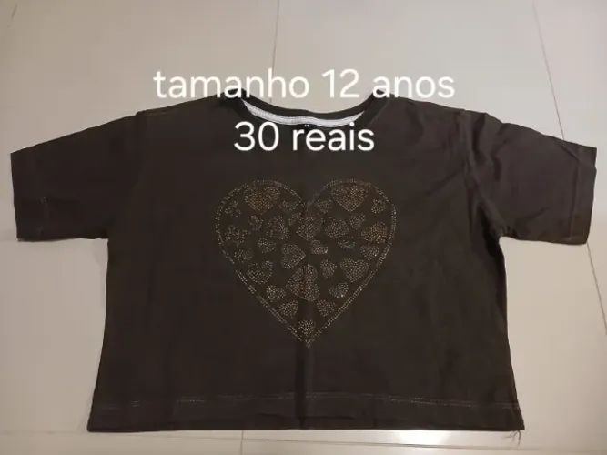 Croped 12 anos marrom com brilho