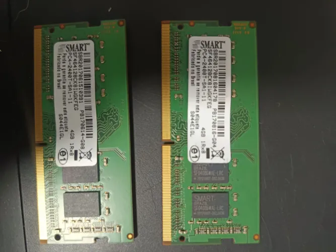 2 memórias smart de notebook 4gb cada 2400 ddr4 (também vendo individual se quiser)