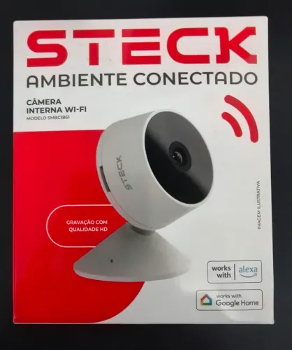 Câmera de Segurança Interna Steck/ Branca / Inteligente / Wi-Fi (Lacrada)