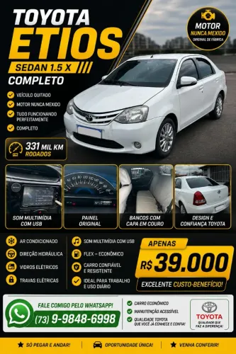Toyota Etios XLS 1.5 Flex 16V 5P Mec. 2016