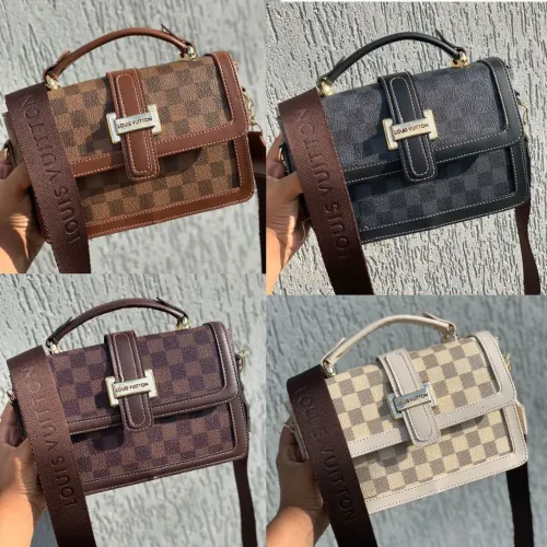 Bolsa Tiracolo Estilo Damier Malinha Premium em Couro Sintético