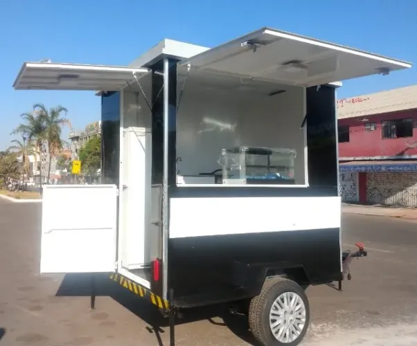 Trailer Food Truck Carrinho de Hot Dog e Lanche - Estrutura Inox