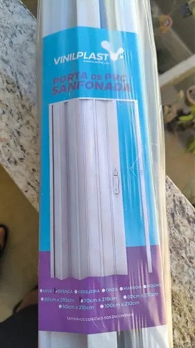 Porta Sanfonada de PVC Branca 70x210 cm - Nova