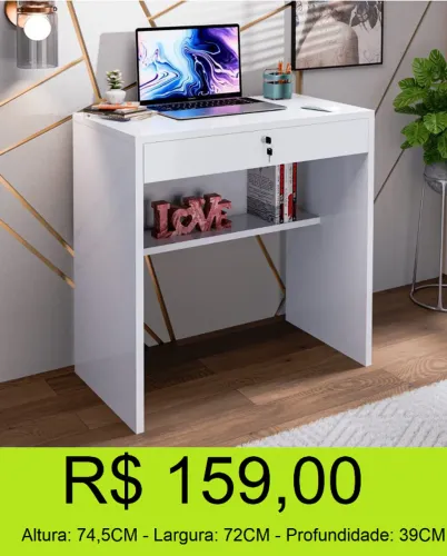 escrivaninha - com chave - compacta - compre hoje e receba em até 72 horas