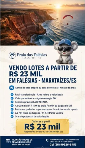 Vendo lotes a partir 23 mil em Marataízes ES - Falésias *