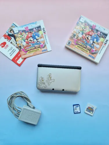 Nintendo 3DS XL Mario e Luigi Cinza 4GB Com Jogos Instalados + Jogo Mídia Física