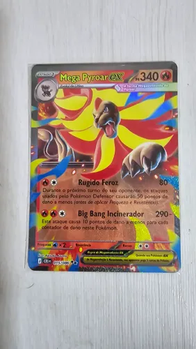 Carta pokémon original Maga Pyroar EX,acabou de sair do boster