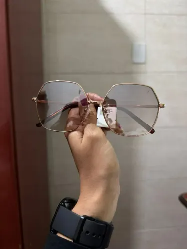 Óculos de Sol Feminino Chilli Beans Metal Hexagonal Rosé 
