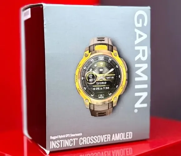 Garmin Instinct Crossover Amoled 46mm - Rugged Hybrid Bronze - Produto Novo com Garantia