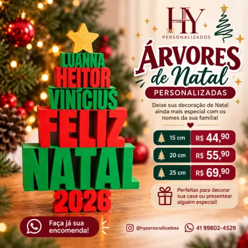 Árvore de Natal Personalizada com Nomes da Família ?