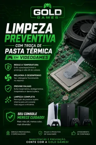 PS3, PS4, PS5, XBOX - Limpeza preventiva + Troca de pasta térmica