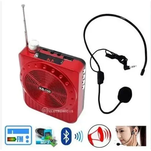 Aparelho Amplificador Voz Megafone Vermelho