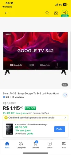 TV SMART 32 NOVA NA CAIXA
