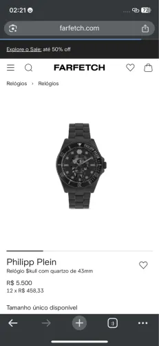 Relógio philipp plein original 