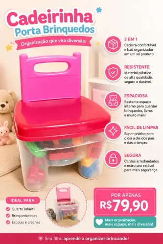 Cadeirinha Porta-Brinquedos Infantil 2 em 1