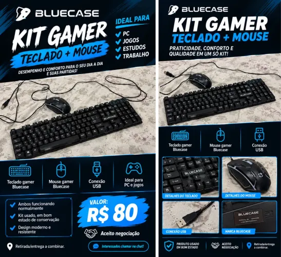 ? Kit Gamer Bluecase ? Teclado + Mouse