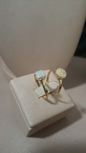 Anéis chuveiro em ouro 18k