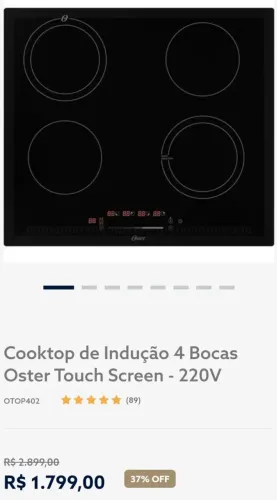 Fogão de indução 4 bocas Oster 220V [pouco usado]