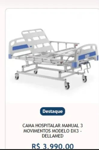 Cama hospitalar e outros acessórios care
