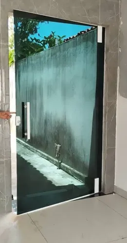 Porta de vidro temperado Verde Jumbo de Abrir 2,25x1,17 COMPLETA E NAO ENTREGO