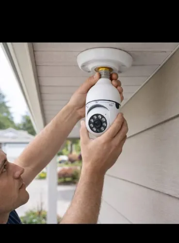 camera de segurança lâmpada sem fio wifi yoosee