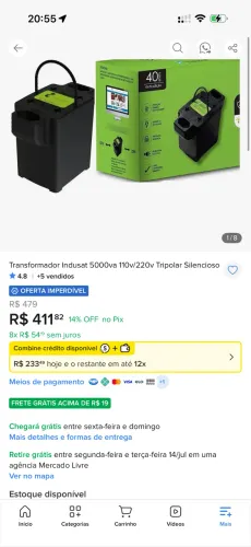 Vendo 4 Transformadores Indusat 2800W e 1300W