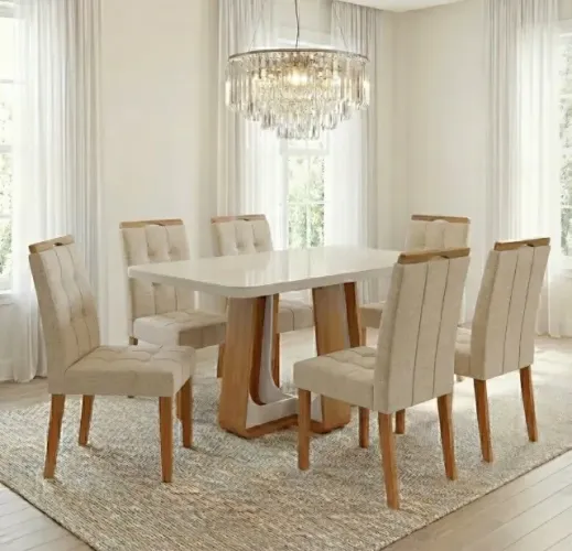 Conjunto de Jantar Madri Elegance 6 Lugares