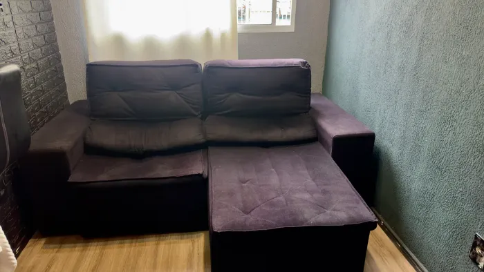 Sofá Retrátil suede 