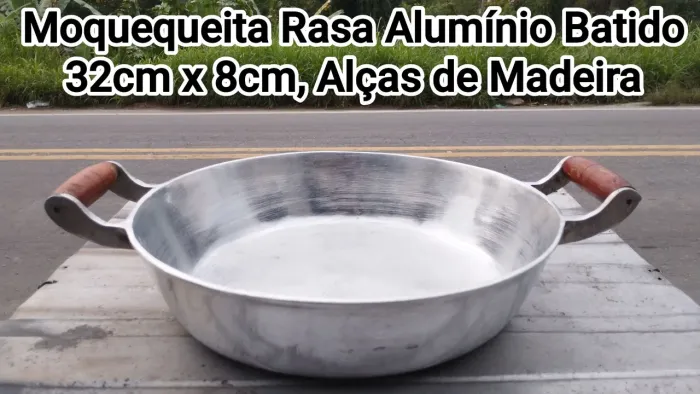 Moquequeira Rasa Alumínio Batido 32cm x 8cm