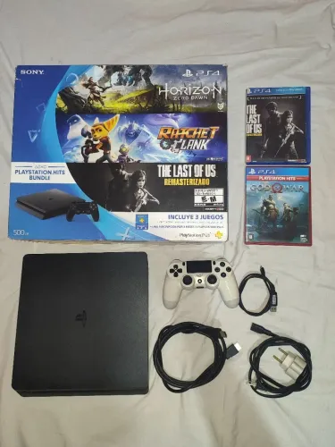 PS4 - SLIM 500GB + JOGO + CONTROLE