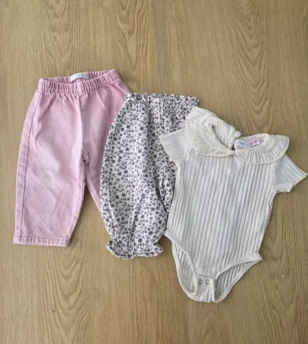 kit 3 peças bebê zara 6 a 18 meses