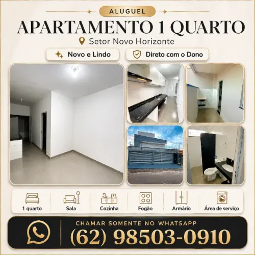Apartamento em Goiania Lindo Bonito e Novo 1 Quarto Direto com Dono