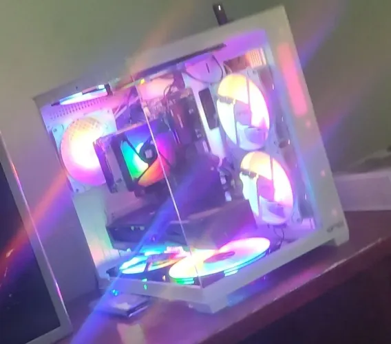 Gabinete Aquario ATX 7 fan de led+ fan processador!