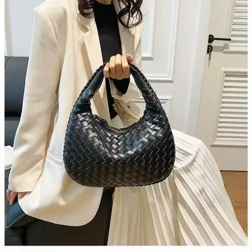 Bolsa Feminina Laytonvivian de Ombro pequena meia lua Estilo Minimalista com Traçada