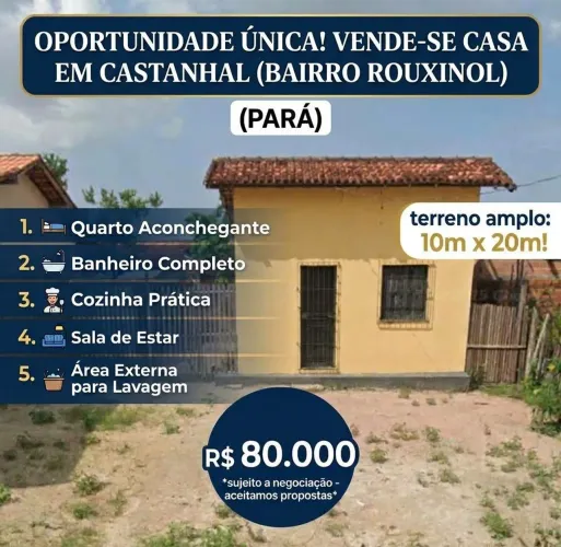 OPORTUNIDADE. Vende-se casa no bairro Rouxinol.