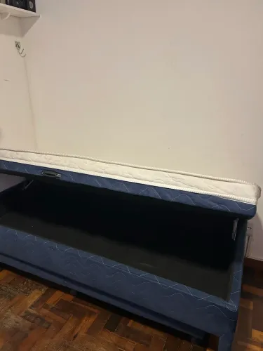 CAMA BOX BAÚ SOLTEIRO + CAMA AUXILIAR